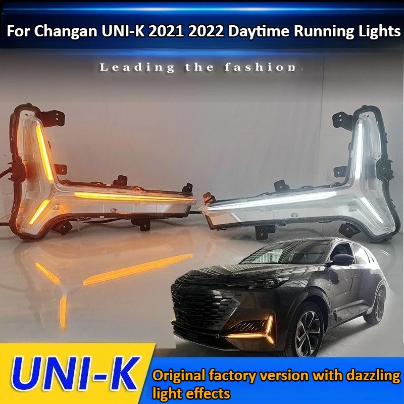 

Car Led DRL for Changan UNI-K UNIK 2021-2024 Daytime Running Fog Light with Turn Signal Lamp Accessories Front Bumper Light