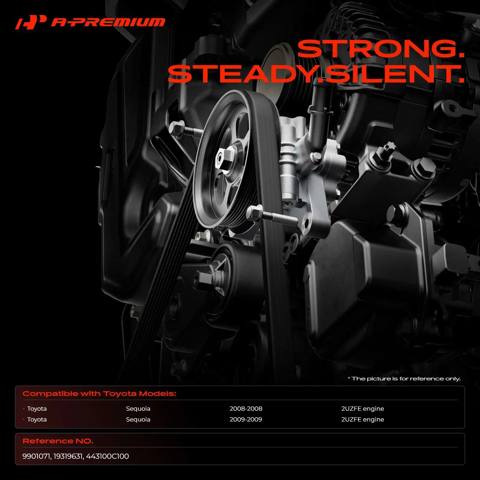 A-Premium Power Steering Pump with Pulley for Toyota Sequoia 2008-2009