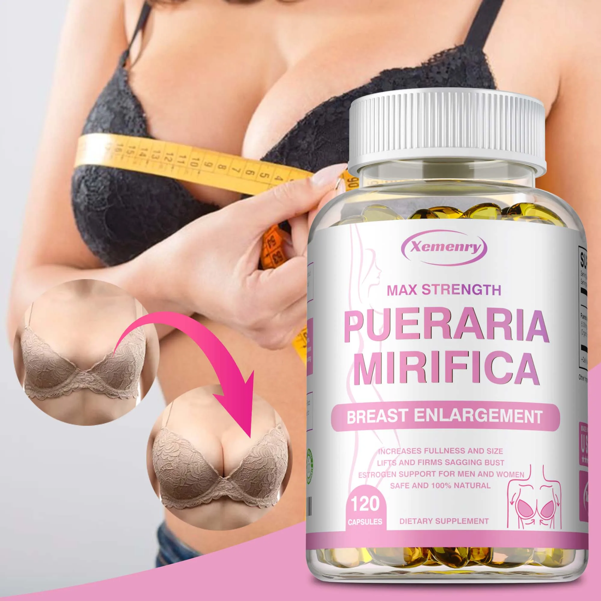 Капсулы Pueraria Mirifica 5000 мг — увеличение груди, баланс женского эзорода
