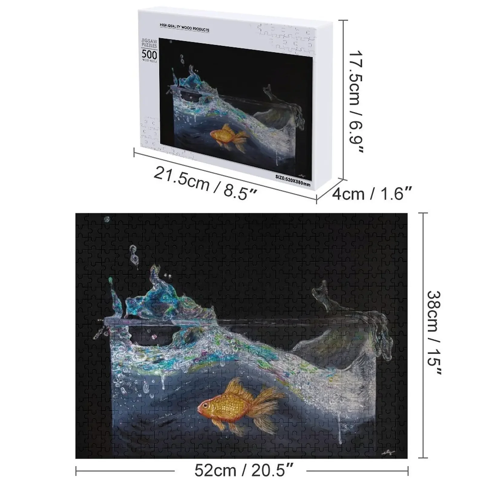 Fish in Water Jigsaw Puzzle Personalized Kids Gifts Diorama Accessories Customs With Photo Photo Custom Puzzle