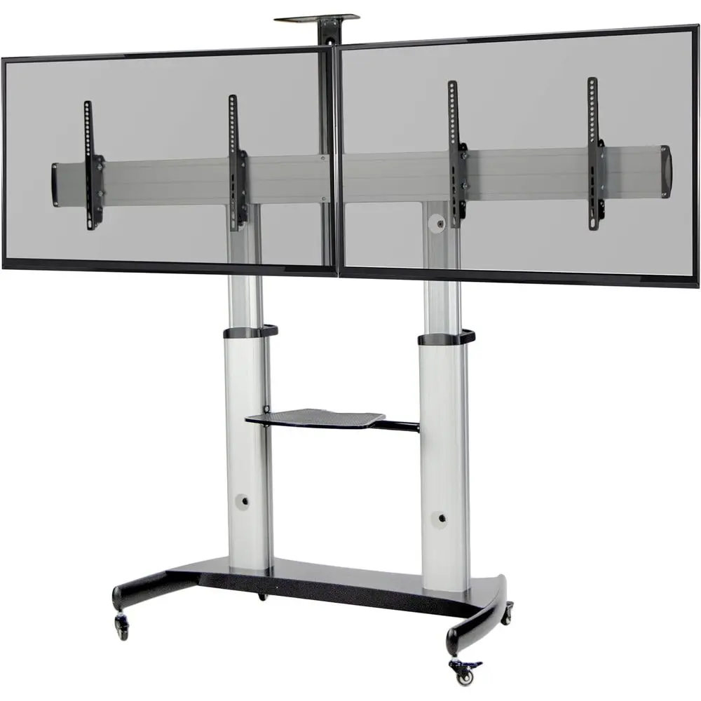 

Heavy-Duty Mobile TV Stand for 32-70 Screens up to 110 lbs, VESA 600x400, Silver