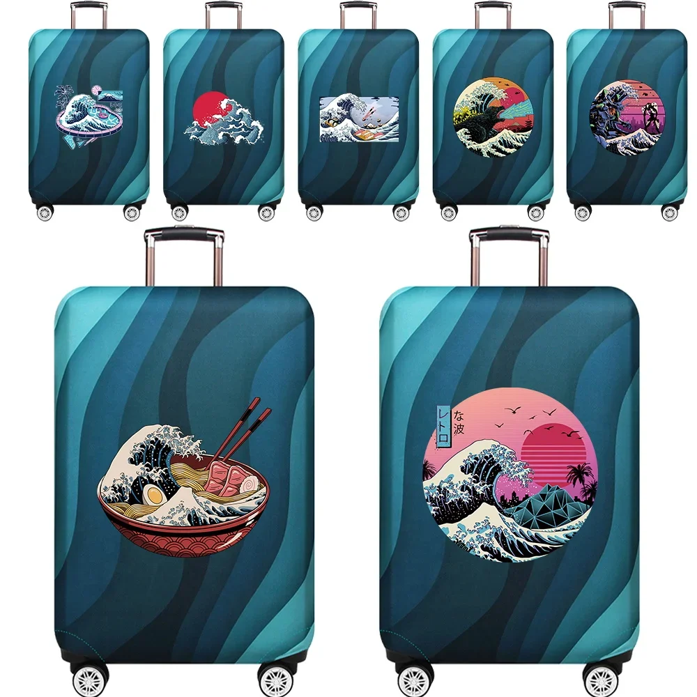 

Stretch Fabric Luggage Protective Cover Dust Cover Anti-Scratch Suitcase Suit for 18-32 Inch Bag Wave Pattern Travel Accessories