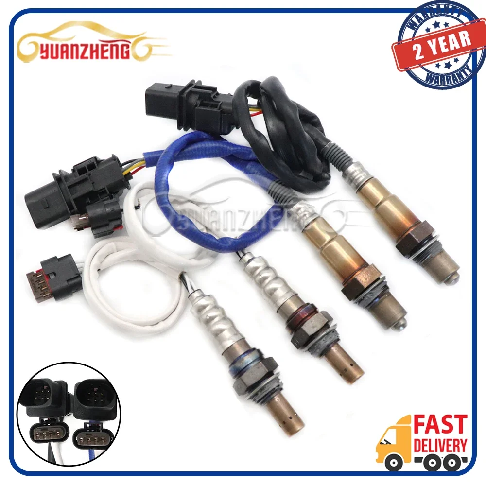 4pcs Up & Downstream Lambda O2 Oxygen Sensor 8F9Z-9F472-G 8F9A-9Y460-GA FL1Z-9G444-A For Volkswagen Touareg 2011-2014 3.6L-V6