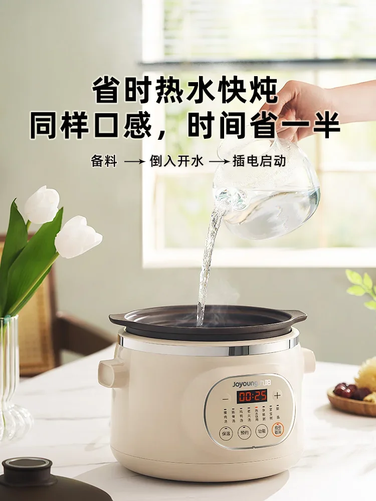 220V Home Health Nine Yang Electric Stewpot, Ceramic Purple Clay Soup Pot, Special Electric Sand Pot for Soup Stewing
