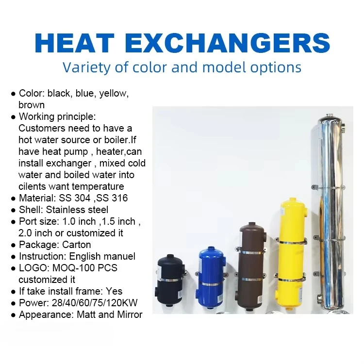 Factory wholesale stainless steel swimming pool heater high efficiency swimming pool water heating heat exchanger