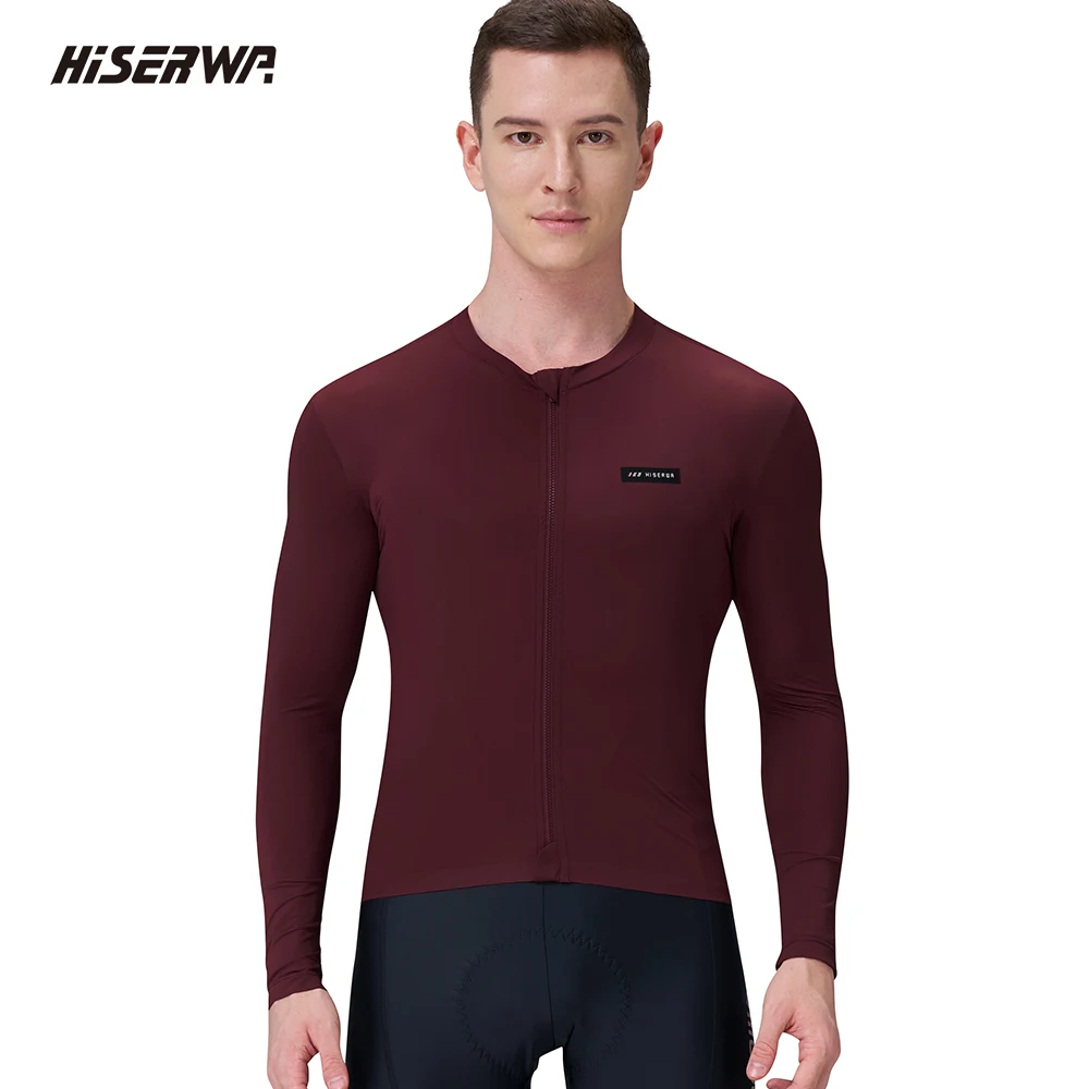 HISERWA Cycling Jersey Long Sleeve Summer Pro Aero Slim Fit Long Sleeves Cycling Jersey Men Women Breathable Man Cycling Maillot