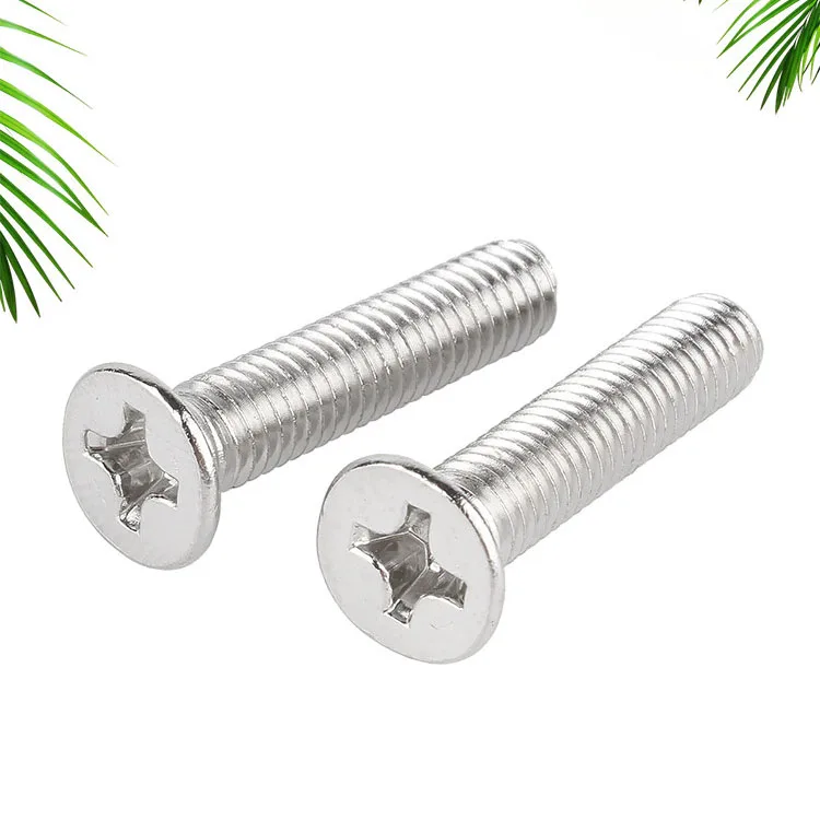 M1 M1.2 M1.4 M1.6 M2 M2.5 M3 M4 M5 M6 M8 304 Stainless Steel Cross Phillips Flat Countersunk Head Screw Bolt Machine Screw