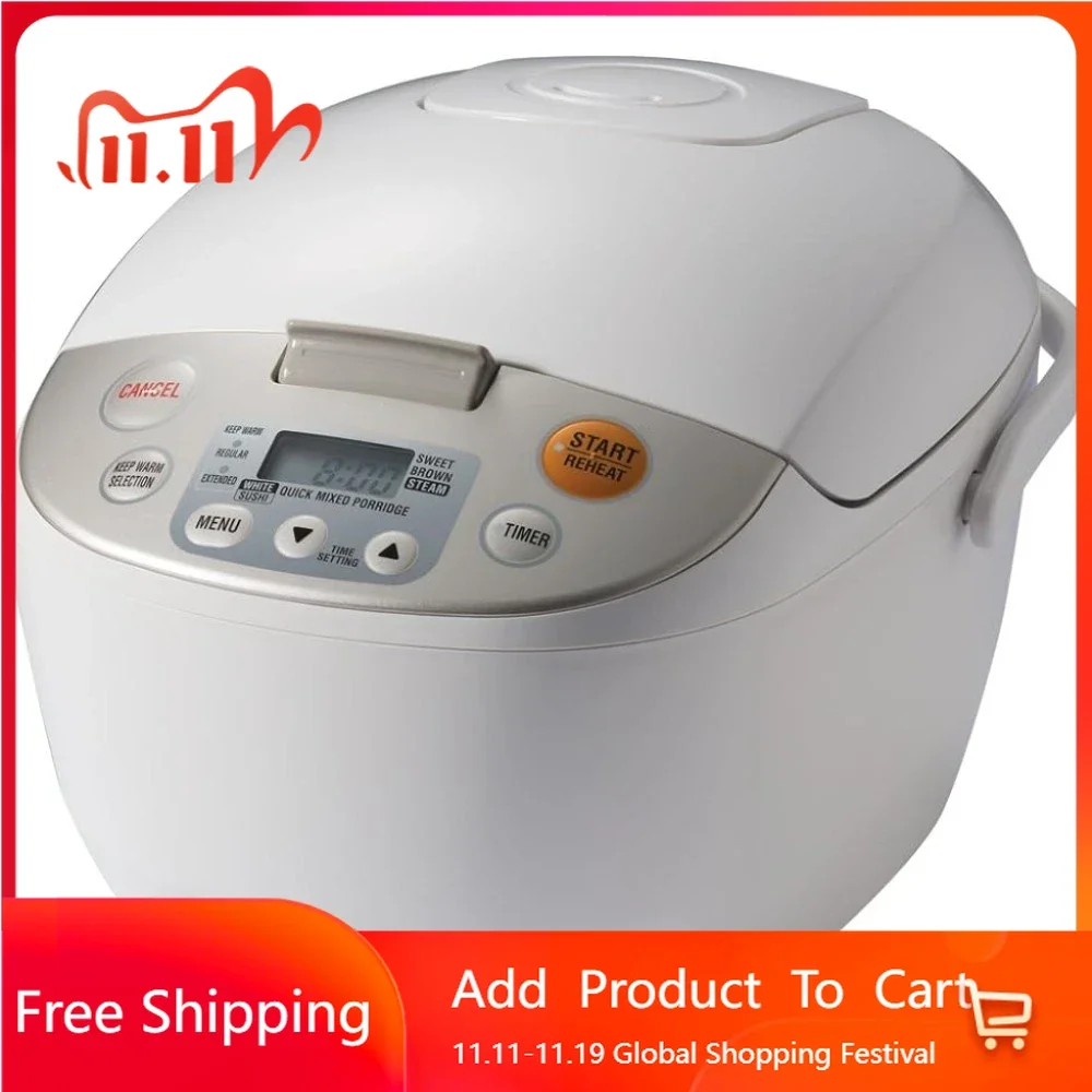 Rice Cooker (Uncooked) and Warmer 10 Cups/1.8-Liters Multicooker Electric Pressure Cooker Kichens Items for Cooking Cookers Home