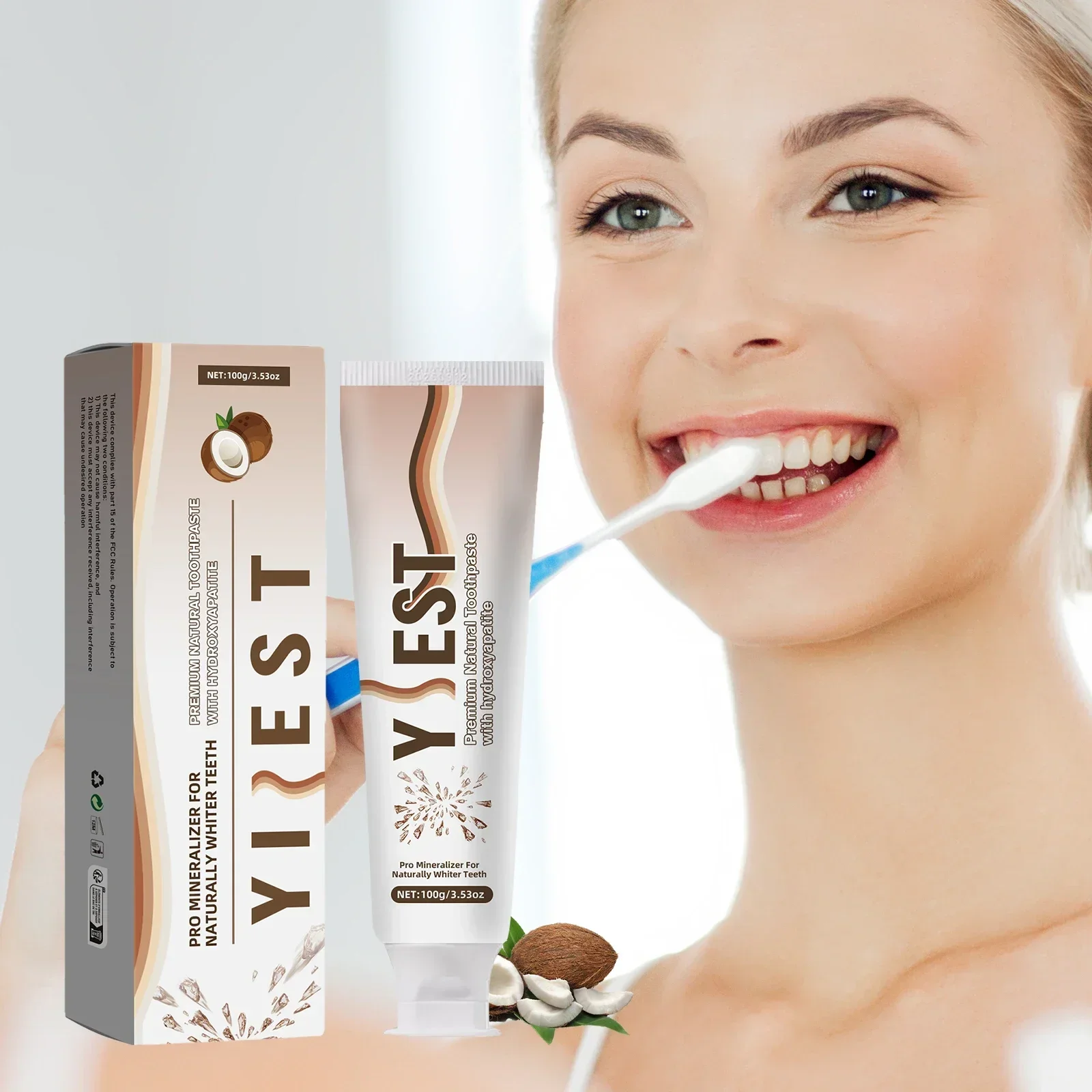 100 جرام معجون أسنان نانو هيدروكسياباتيت زيت جوز الهند لإزالة رائحة الفم الكريهة وإزالة البقع معجون أسنان طبيعي نفس منعش #1