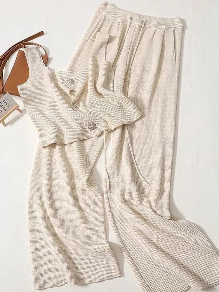 Ropa de verano con conjunto de Top adelgazante de alta calidad, pantalones de traje de estilo único Chic a la moda