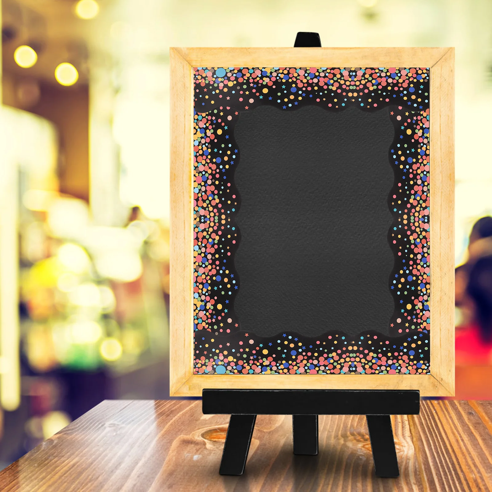 

Stickers Bulletin Board Classroom Wall Decals Round Border Decorative Black School Colored
