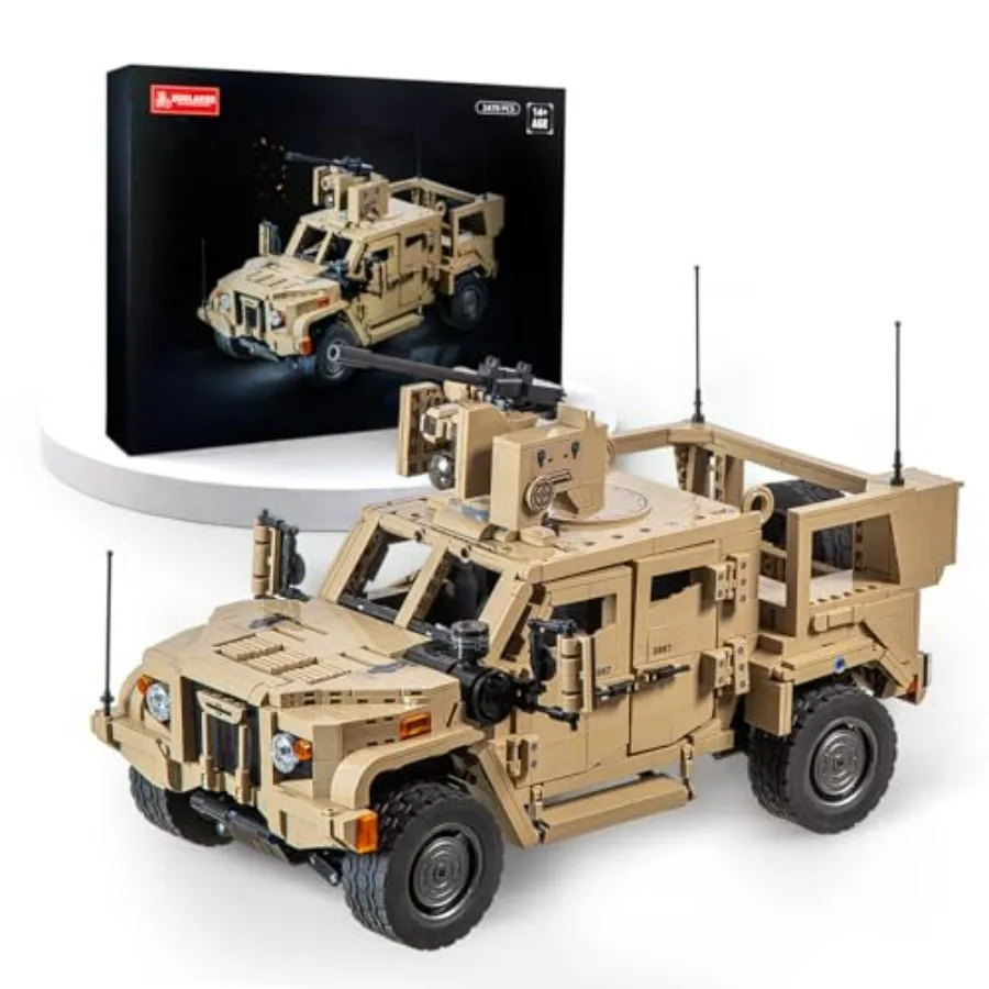 

JLTV Building Blocks for Adults Military Vehicles Building Sets 2479 Pcs Collectible Car Building Kit Black Red High Precision