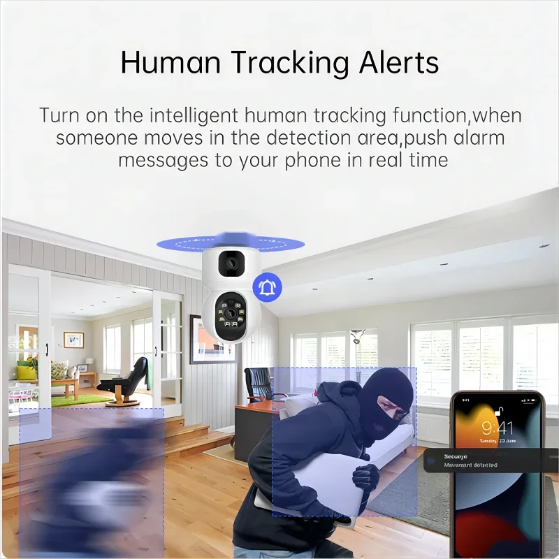 4K 8MP واي فاي كاميرا أمن الوطن شاشة مزدوجة مراقبة الطفل Ai كشف الإنسان اللون للرؤية الليلية CCTV مراقبة الفيديو NewDesign