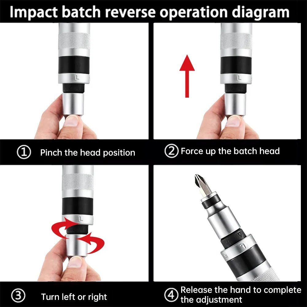 7pcs Impact Screwdriver Set Screw Extractor Repair Drivers Industrial Grade Multifunctional Heavy Duty Shock Screwdriver Bits