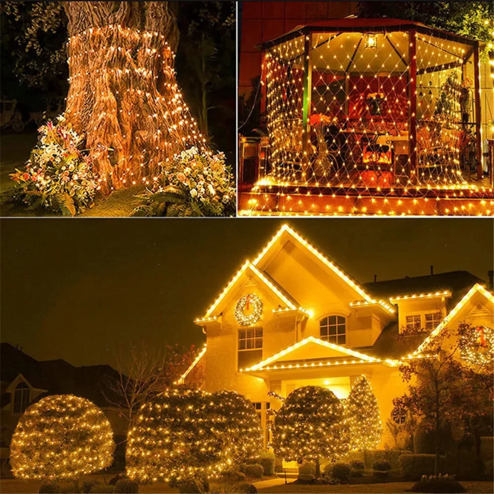 LED Net Mesh Fairy String Light Garland Window Curtain Fairy Light Wedding Party Garland Light image 6