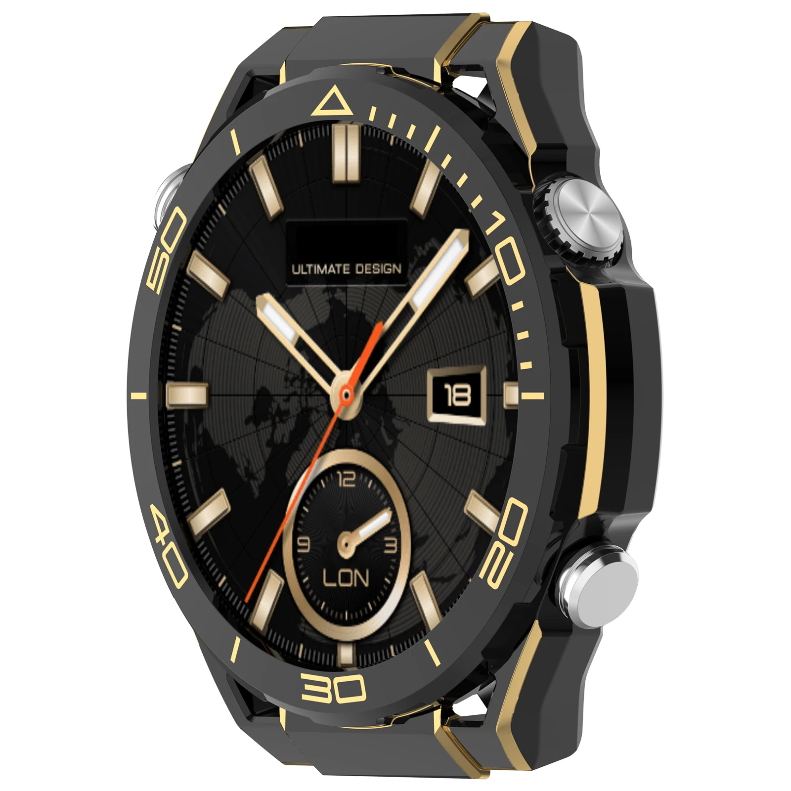 

PC Protective Case for Huawei Watch GT 6 Pro 46mm Smart Watch Transfer Cover Shell Scratch Resistant - Black / Gold