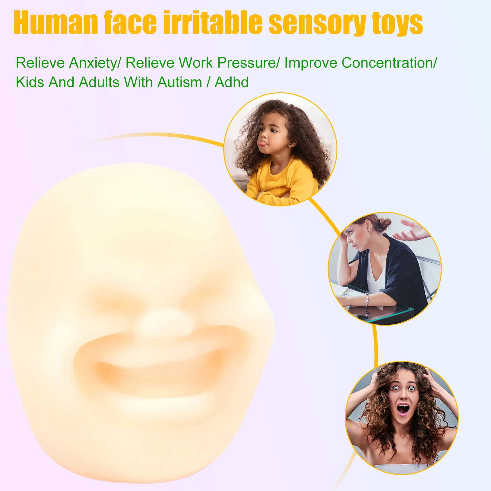 New Fun Novelty Caomaru Antistress Ball Toy Human Face Emotion Vent Ball Resin Relax Doll Adult Stress Relieve Novelty Toys Gift