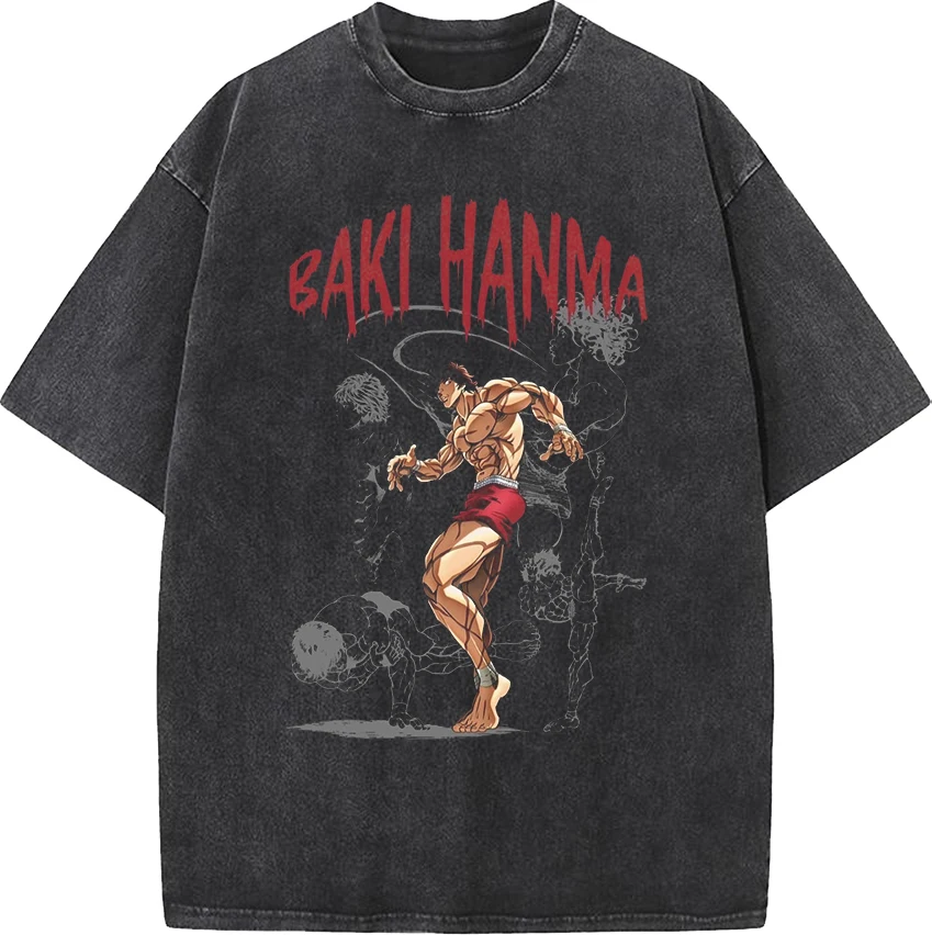 Anime Baki Hanma Baki Cool Printed Tshirt Men Manga Vintage T