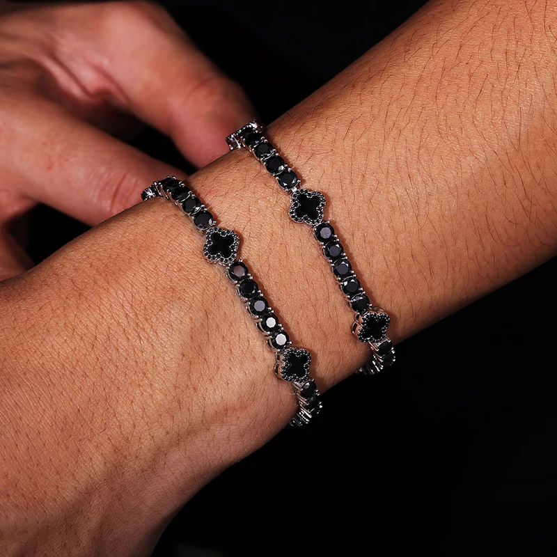 

Moissanite Paved S925 Sterling Silver Cross Tennis Link Chain Bracelet for Men and Women Bling Iced Out Rapper Jewelry