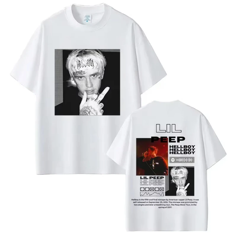 مغني الراب ليل اللمحة تي شيرت Hellboy Crybaby الهيب هوب الجرافيك تي شيرت الرجال النساء الملابس المتضخم تي شيرت غير رسمي الشارع الشهير #1