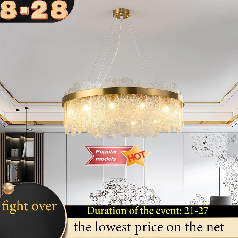 

Nordic round LED living room crystal chandelier bedroom crystal ceiling lamp villa chandelier hotel indoor lighting crystal lamp