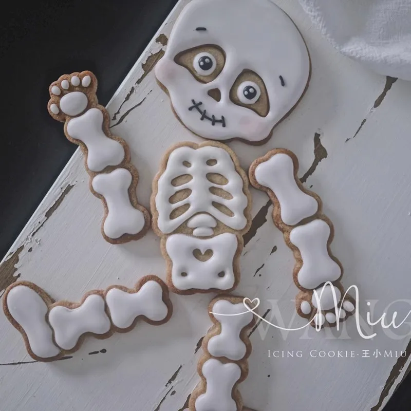 6Pcs/Set Halloween Baking Stuff Classical Skeleton Frosting Cookie Mould Creative Halloween Party Decorating Kitchen Pasty Tools