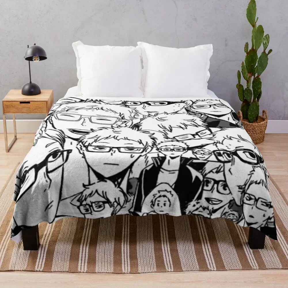 Haikyuu - Tsukishima Manga Throw Blanket Big Thick Furry Couple Blanket