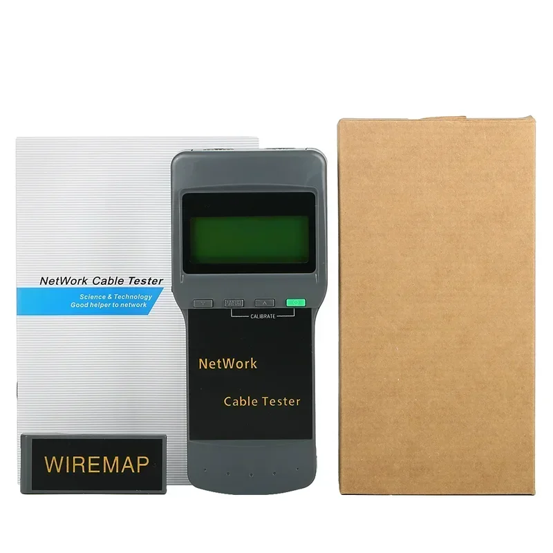 Tester di rete RJ45 con display LCD portatile, tester e misuratore per cavi telefonici LAN