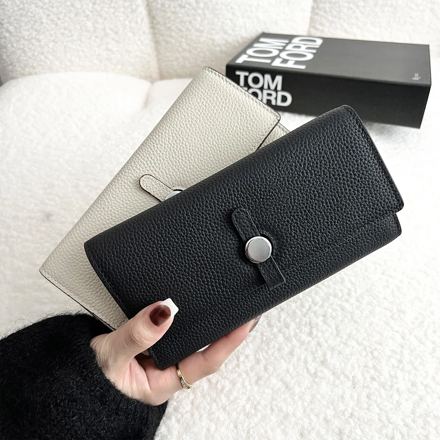 

Женский длинный кошелек из натуральной кожи, роскошный брендовый кошелек для монет из воловьей кожи, женский клатч, многофункциональная сумка для телефона, длинные кошельки