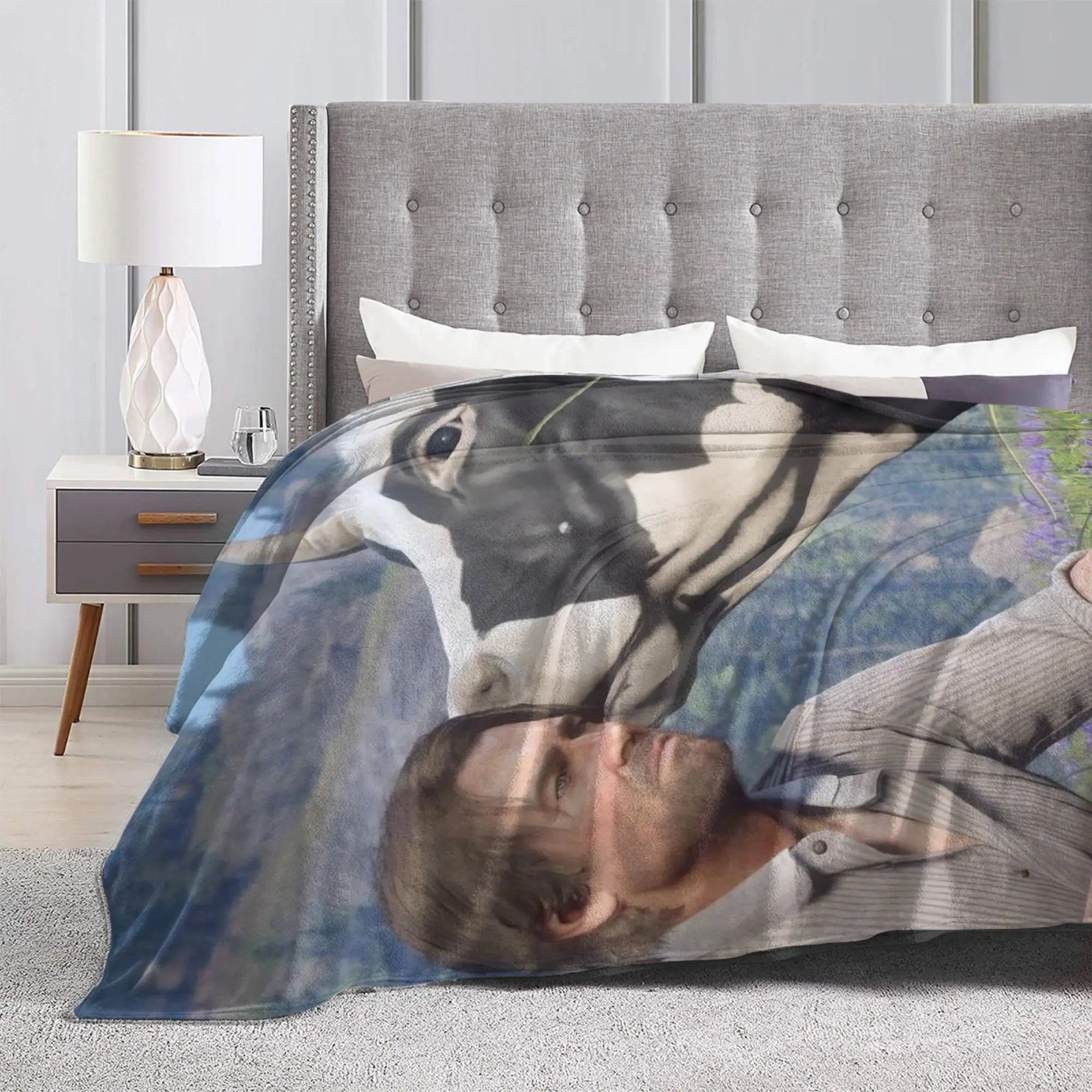 Arthur Morgan Cattle Fleece Throw Blanket RDR2 Game Blankets for Sofa Car Warm Bedspread