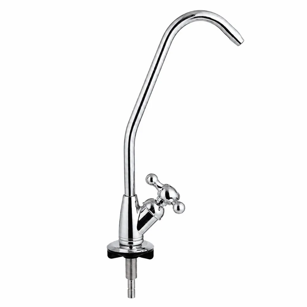 Alloy Water Purifier Faucet Reverse Osmosis 1/4 Inch Thread Filter Faucet 360 Degree Rotation Stainless Steel