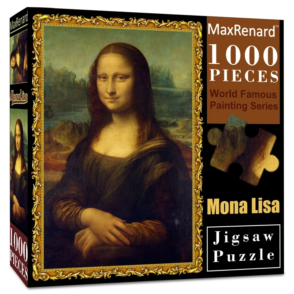 MaxRenard Jigsaw Puzzle 1000 Pieces for Adult Mona Lisa Famous Painting Toy Environmentally Friendly Paper Christmas Gift Toy