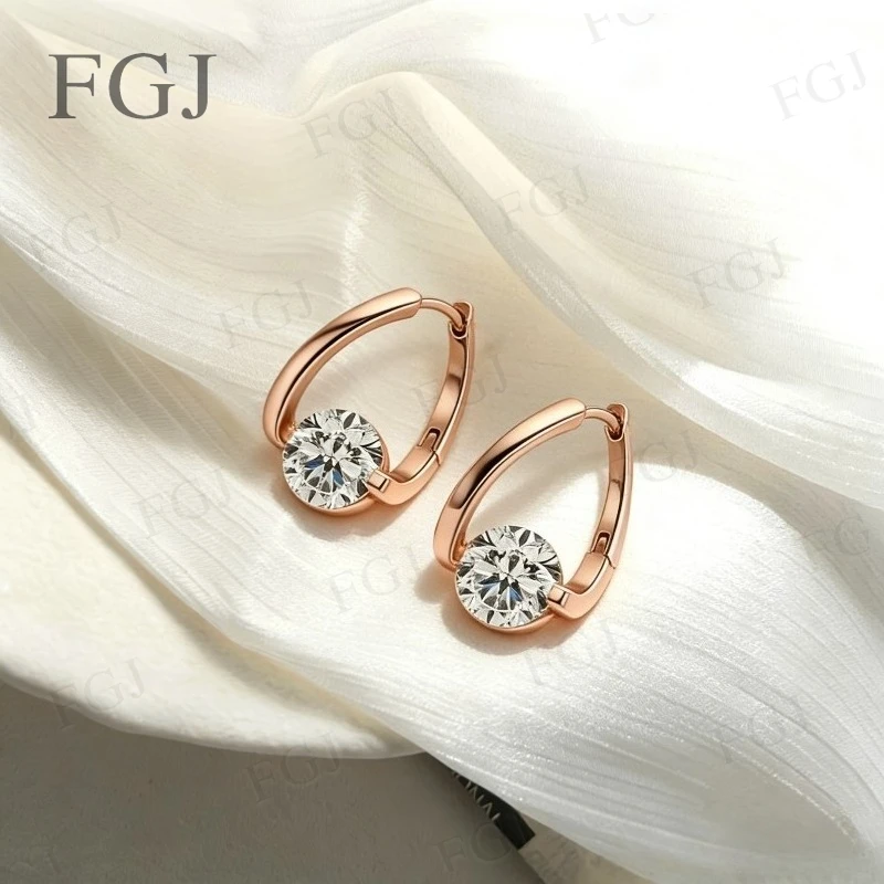 

Moissanite Stud Earring 1CT-2CT Round Cut D Color VVS1 925 Sterling Silver For Birthday Christmas Party Jewelry Daily Wear