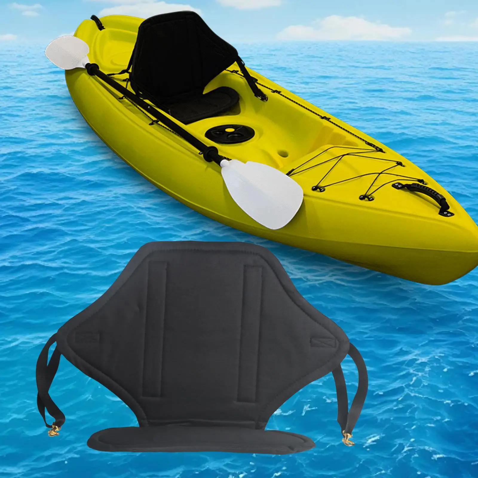 Portable Boat Chair Folding Kayak Seat Adjustable Support Cushion Kayak Accessory for Fishing Canoe