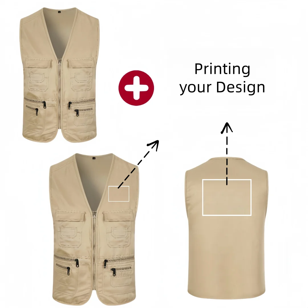Men Multi Pocket Photographer Vest Lightweight Quick Dry Outdoor Hiking Fishing Utility Waistcoat Casual Sleeveless Jacket