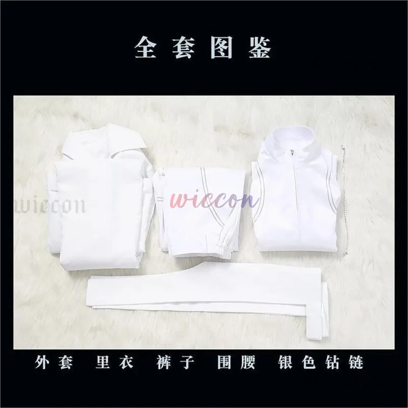 DY20R6 إيفان تأثيري الغريبة المرحلة أنيمي الأبيض الحزن تأثيري شعر مستعار أسود دور اللعب سراويل الحفلات حزام هالوين كرنفال زي Ou