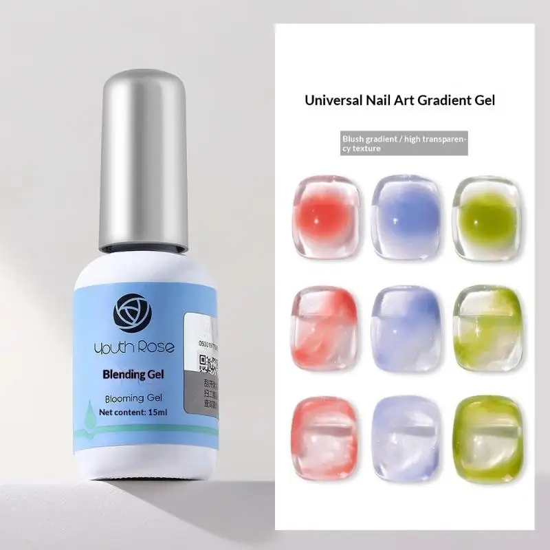 15ml Transparent Reinforcement Gel Base Top Coat Extension Gel Self‑Leveling Soak‑Off UV Nail Polish