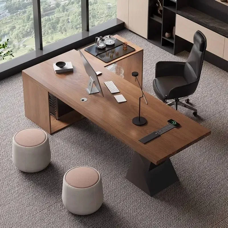 

Reception L Shape Office Desk Wood Luxury Large Wooden Modern Office Table Commercial Storage Mesa De Escritorio Furniture