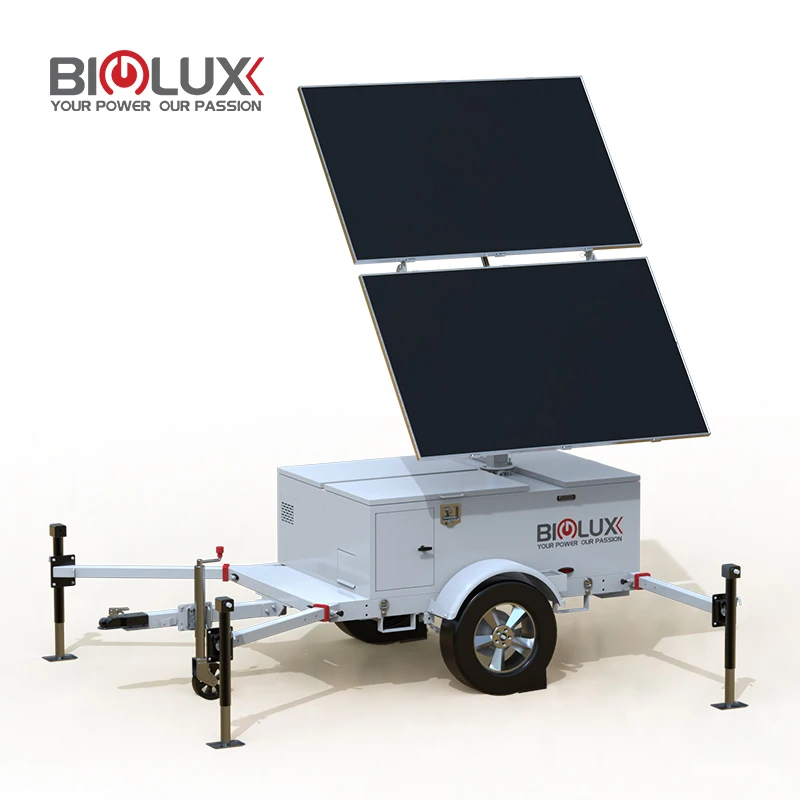 Mobile Solar Power Surveillance CCTV Trailer For Off-grid Security Outdoor With Large Capacity New Industry Solution