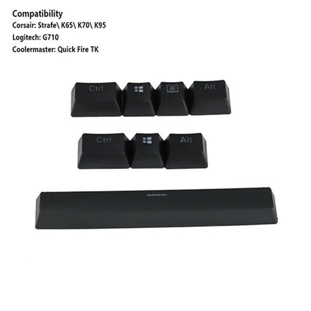 PBT Keycaps for Corsair K65 K70 K95 for Logitech G710+ Mechanical Gaming Keyboard, Backlit Key Caps for Cherry MX(Black)