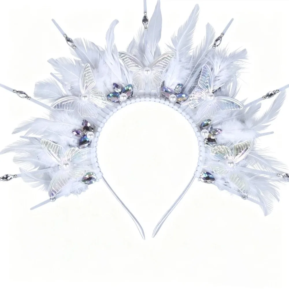 Creative Feather Headpiece Unique Retro Peacock Headwear Cosplay Decorative Party Headdress Stage Performance Headwear
