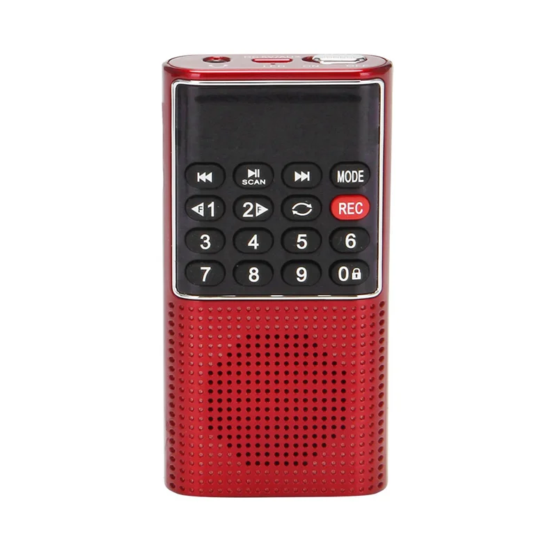 Hot-10X L-328 Mini Portable Pocket FM Auto Scan Radio Music Audio MP3 Player Outdoor Small Speaker With Voice Recorder