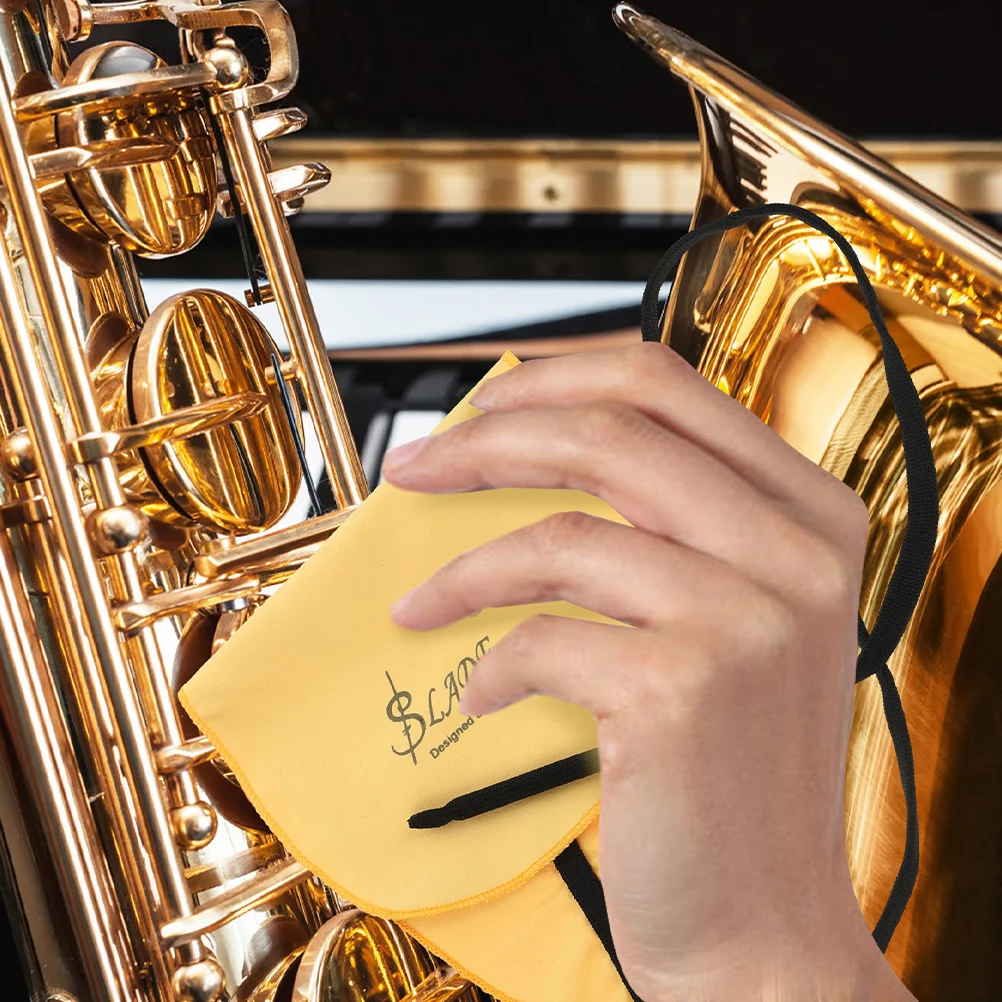 

2 Pcs Cleanser Tube Cleaning Cloth Flute Clarinet Cleaner Saxophone Care Tool Detergent for inside Yellow