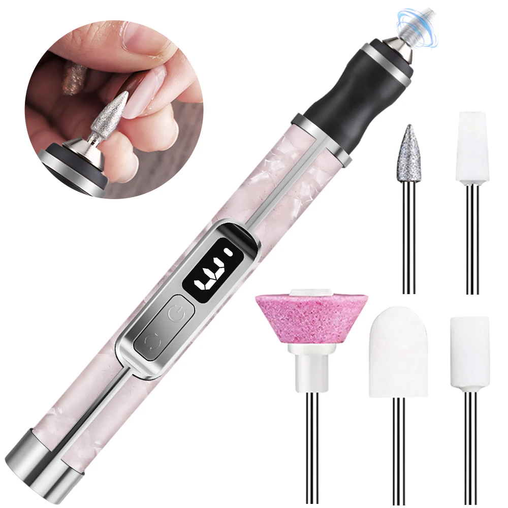 Professional Electric Nail Drill Set with LED Display, Portable Manicure Pedicure Polishing Grinding Machine for Salon, Home Use