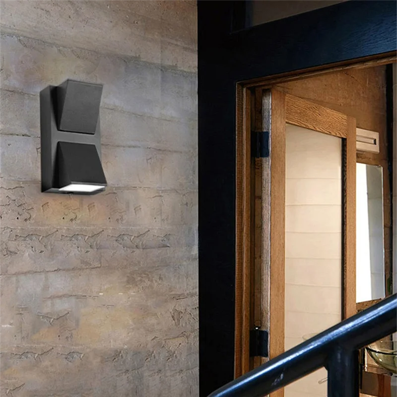 ABMH-Modern Waterproof Dual-Head Outdoor Wall Light Matte Black LED Courtyard Lamps For Patio,Front Door,And Entryway