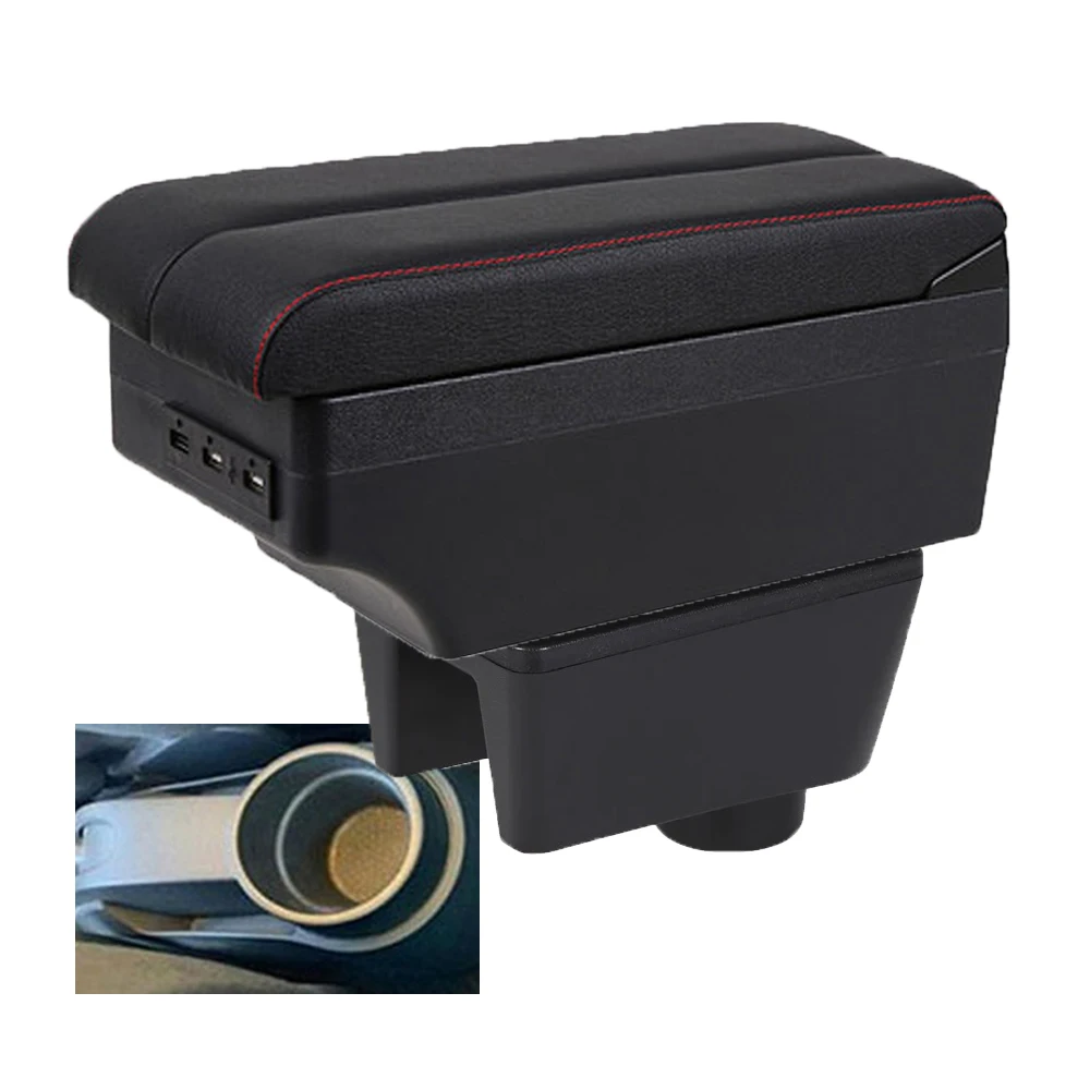 Seat Ibiza 6J 6L Armrest Box Elbow Rest Center Console Storage with Phone Charging USB Interface Cup Holder