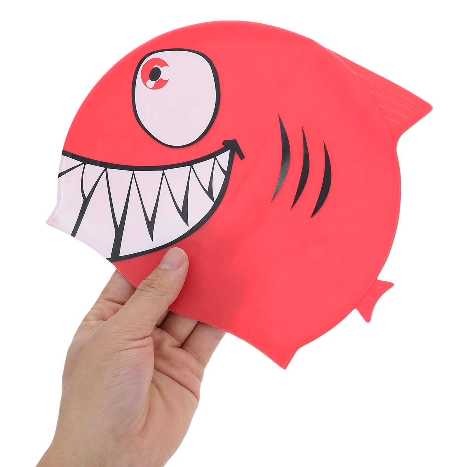 

Children Shark Swimming Cap Kids Silicone Hat Fish Shaped Non-slip Waterproof Cartoon Swim Hat Eco Friendly Protect Hair