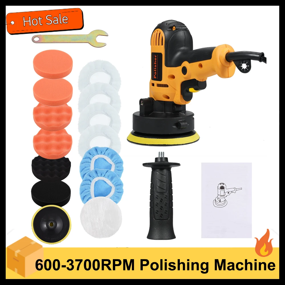 5-inch Electric Car Polisher Kit 700W Auto Car Buffer 600-3700RPM Variable Polishing Machine for Floor Furniture Ceramic Jade