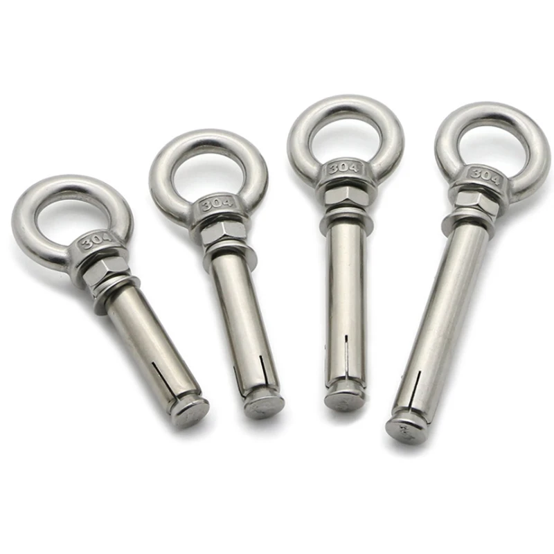 1pc Anti-Loose Sheep Eye Pull Screw Belt Expansion Screws Hanging Swing Hook M6 M8 M10 304 Stainless Steel