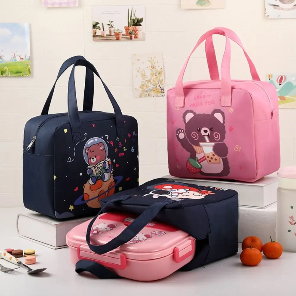 1Pcs Breakfast Organizer Insulated Thermal Bag Storage Bag Cute Lunch Bag Picnic Travel Cartoon Cooler Warm Box Kid Student